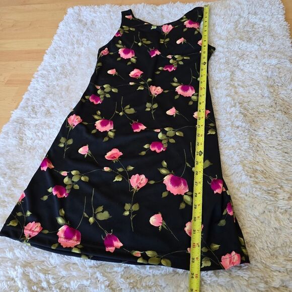 Vintage CITY TRIANGLES Women's Mini Dress 90s Floral Print Size Medium Y2K - Picture 5 of 6